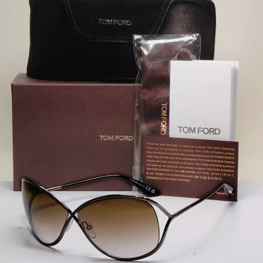 Tom Ford Brown Gunmetal Gradient Sunglasses
